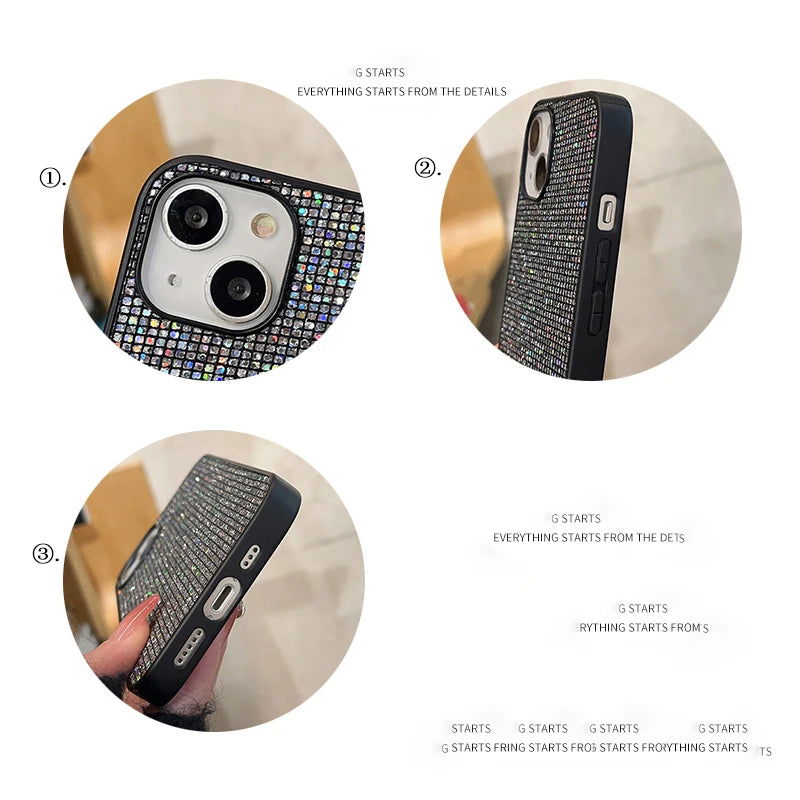 Luxury brand Bling  Glitter sequin Soft phone case for iphone 15 14 11 12 13 Pro 7 8 Plus X XS XR MAX SE MiNi Back Cover Capa - Slobuy