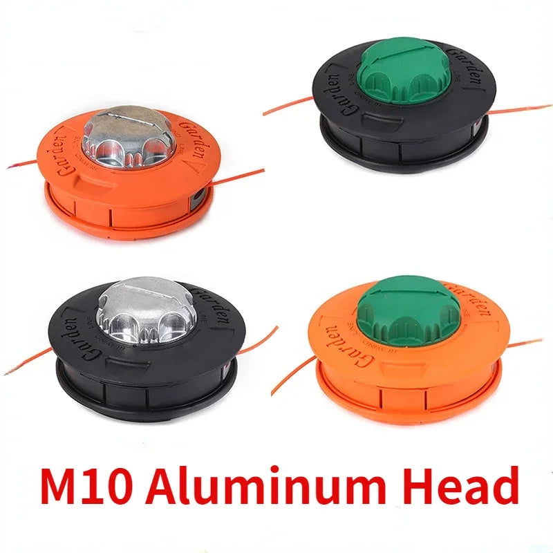 M10 Aluminum Head Nylon Grass Trimmer Head 2 Lijnen Brush Cutter Gasoline Grass Universele Bump Feed Line Strimme Garden Tools - Slobuy