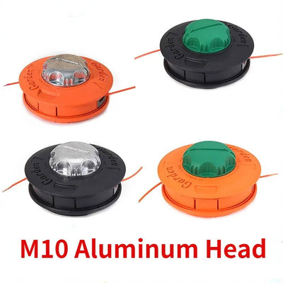 M10 Aluminum Head Nylon Grass Trimmer Head 2 Lijnen Brush Cutter Gasoline Grass Universele Bump Feed Line Strimme Garden Tools - Slobuy