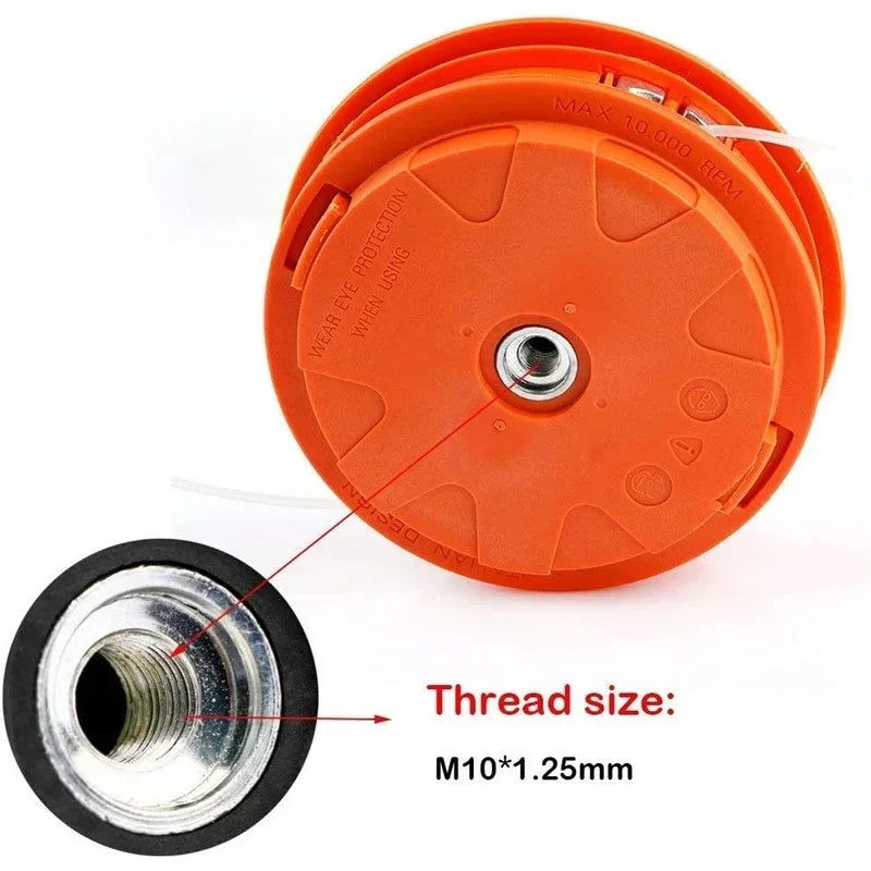 M10 Aluminum Head Nylon Grass Trimmer Head 2 Lijnen Brush Cutter Gasoline Grass Universele Bump Feed Line Strimme Garden Tools - Slobuy