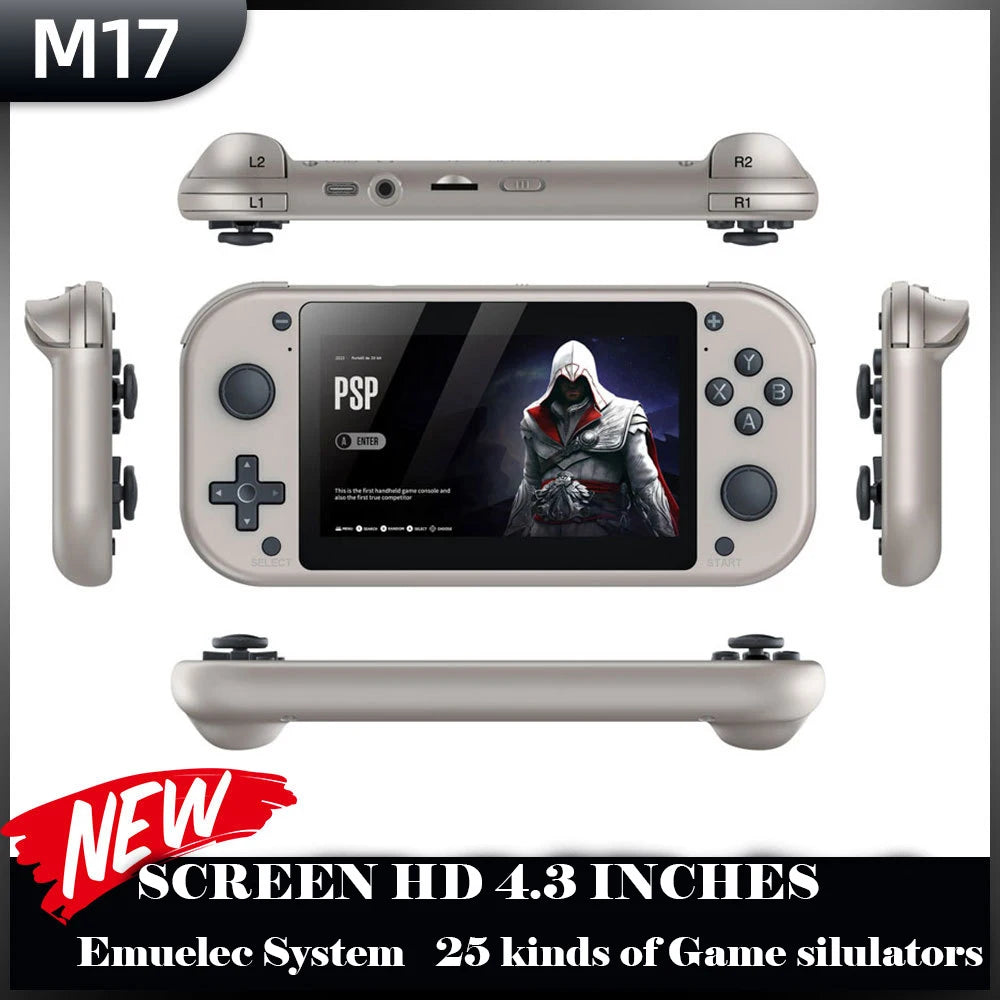 M17 Handheld Video Game Console 64G 128G Open Source Linux System 4.3inch Screen Portable Pocket Video Player Retro Gaming Conso - Slobuy