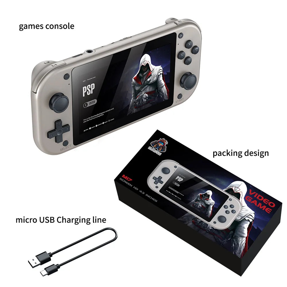 M17 Handheld Video Game Console 64G 128G Open Source Linux System 4.3inch Screen Portable Pocket Video Player Retro Gaming Conso - Slobuy
