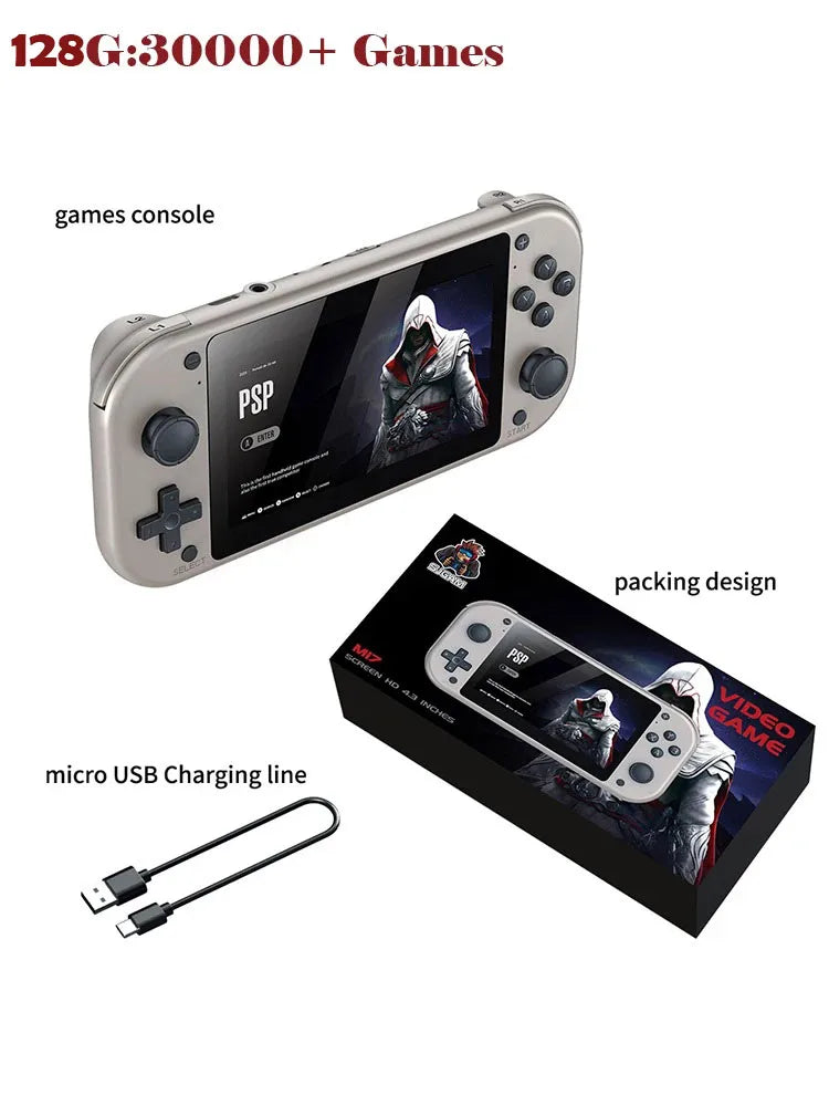M17 Handheld Video Game Console 64G 128G Open Source Linux System 4.3inch Screen Portable Pocket Video Player Retro Gaming Conso - Slobuy