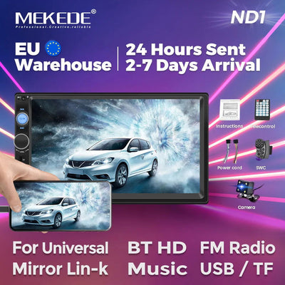 MEKEDE 2 Din MP5 Player Car Radio For Universal Autoradio Multimedia Player 2DIN Auto audio USB BT TF Card 7inch HD Touch Scree - Slobuy