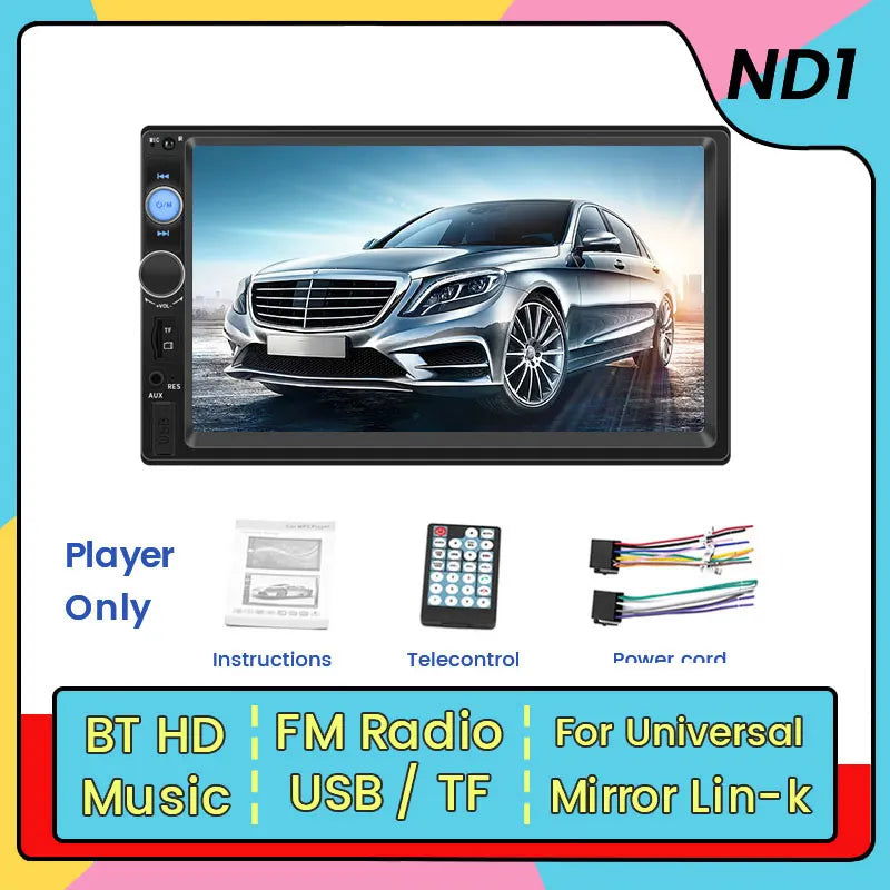 MEKEDE 2 Din MP5 Player Car Radio For Universal Autoradio Multimedia Player 2DIN Auto audio USB BT TF Card 7inch HD Touch Scree - Slobuy