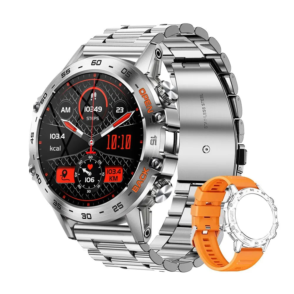 MELANDA Steel 1.39 Bluetooth Call Smart Watch Men Sports Fitness Tracker Watches IP67 Waterproof Smartwatch for Android IOS K52 - Slobuy