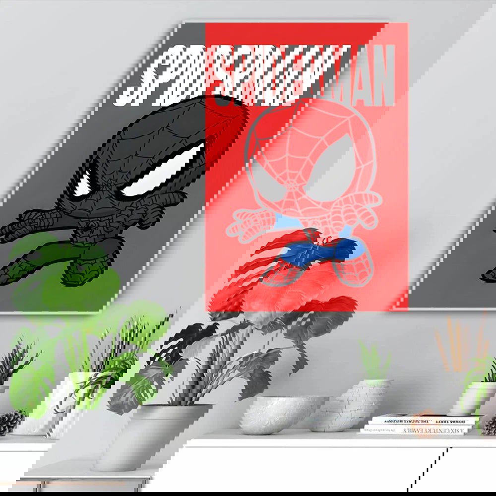 MINISO Marvel Wall Art Posters SpiderMan Iron Man Avengers Superhero Disney Kid Room Decor Cartoon Canvas Painting Picture Print - Slobuy