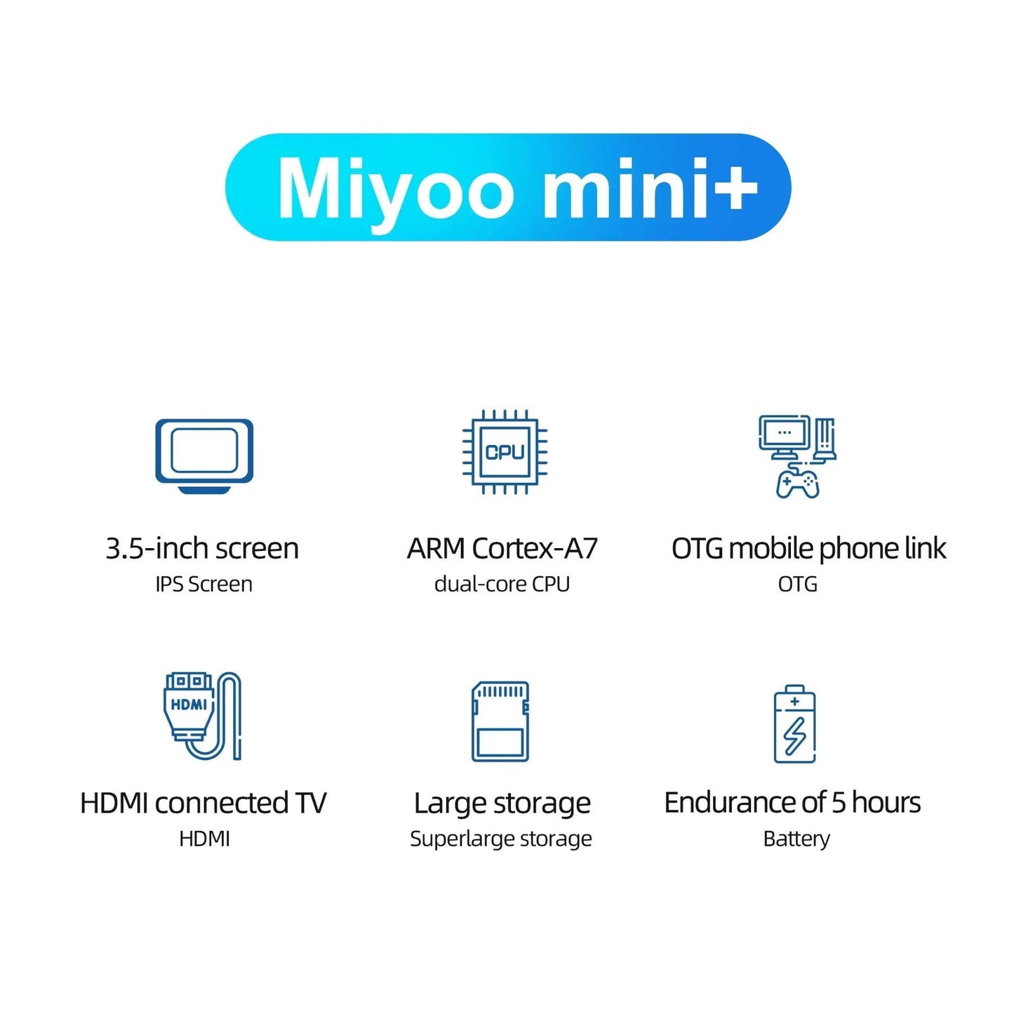 MIYOO MINI PLUS Portable Retro Handheld Video Game Console Linux System Classic Gaming Emulator 3.5 Inch IPS HD Screen Games V2 - Slobuy