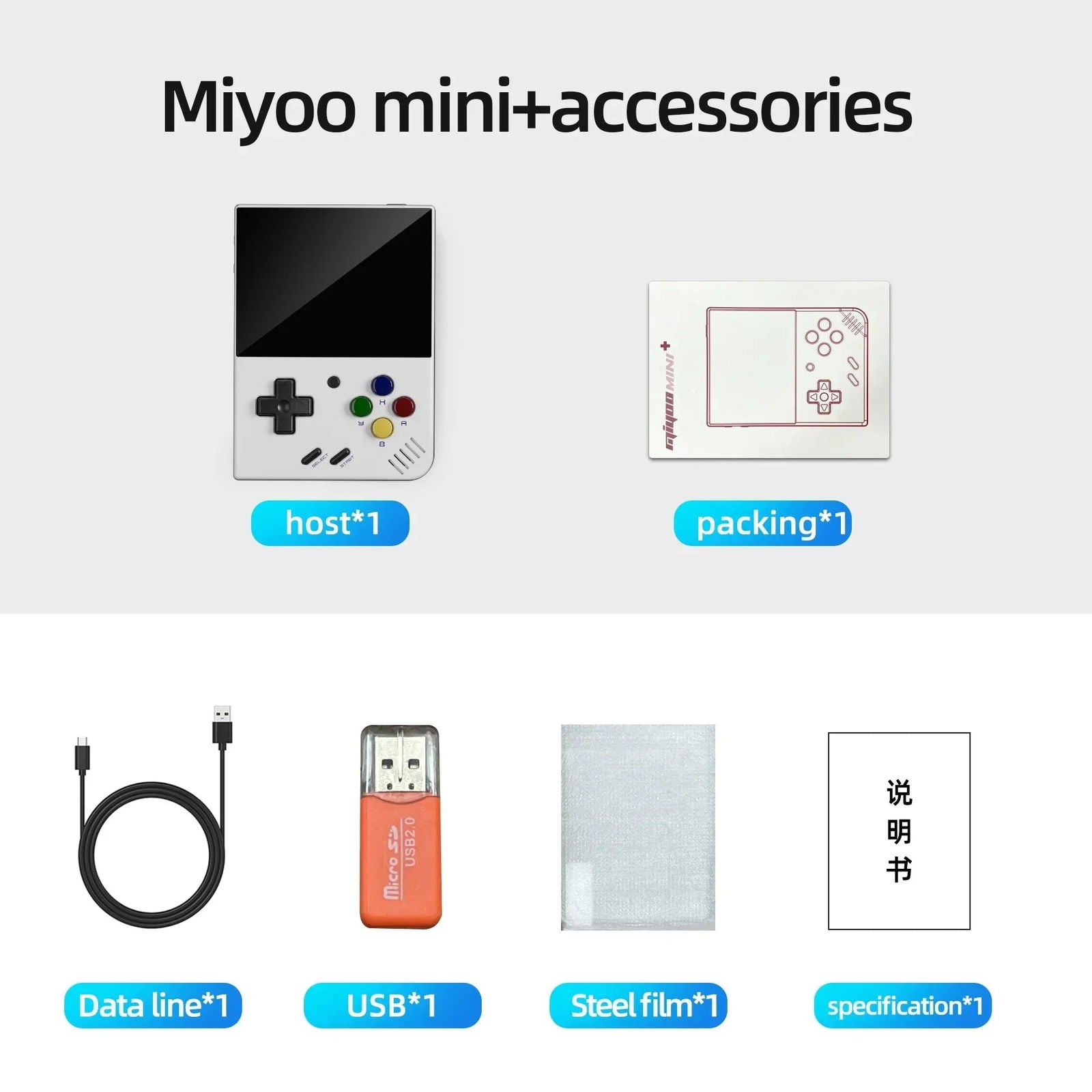 MIYOO MINI PLUS Portable Retro Handheld Video Game Console Linux System Classic Gaming Emulator 3.5 Inch IPS HD Screen Games V2 - Slobuy