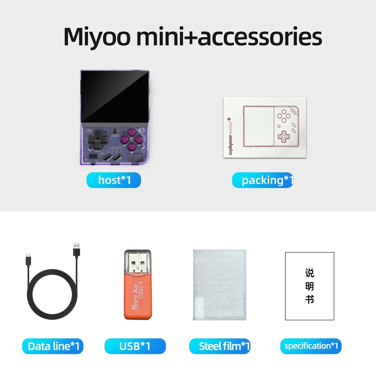 MIYOO MINI PLUS Portable Retro Handheld Video Game Console Linux System Classic Gaming Emulator 3.5 Inch IPS HD Screen Games V2 - Slobuy