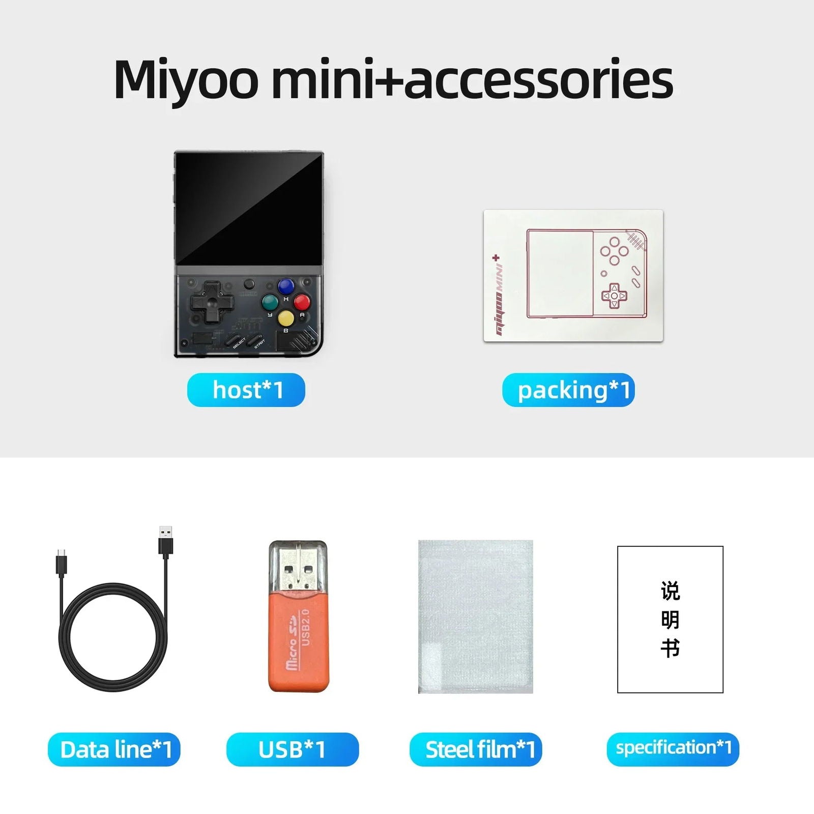 MIYOO MINI PLUS Portable Retro Handheld Video Game Console Linux System Classic Gaming Emulator 3.5 Inch IPS HD Screen Games V2 - Slobuy