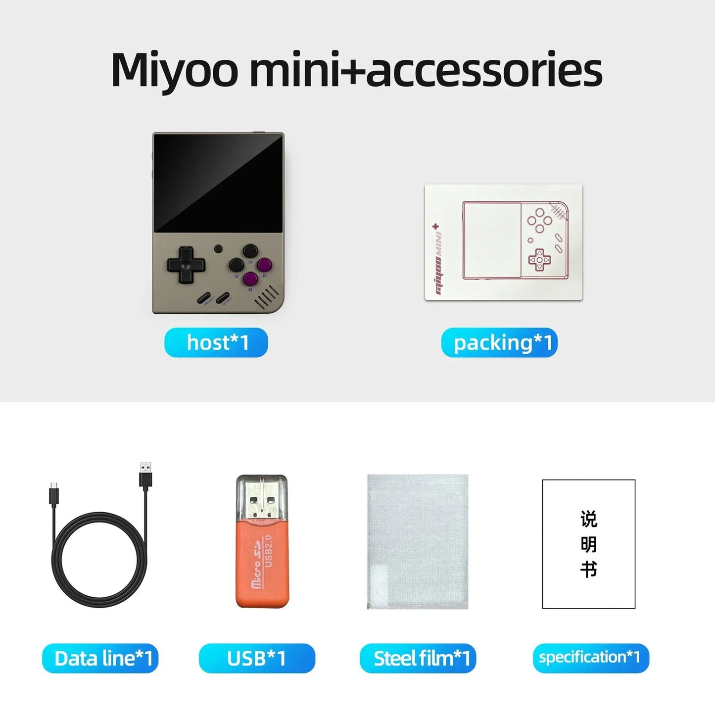 MIYOO MINI PLUS Portable Retro Handheld Video Game Console Linux System Classic Gaming Emulator 3.5 Inch IPS HD Screen Games V2 - Slobuy