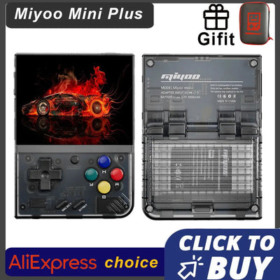 MIYOO Mini Plus Portable Retro Handheld Game Console 3.5-inch IPS HD Screen Children's Gift Linux System Classic Gaming Emulator - Slobuy