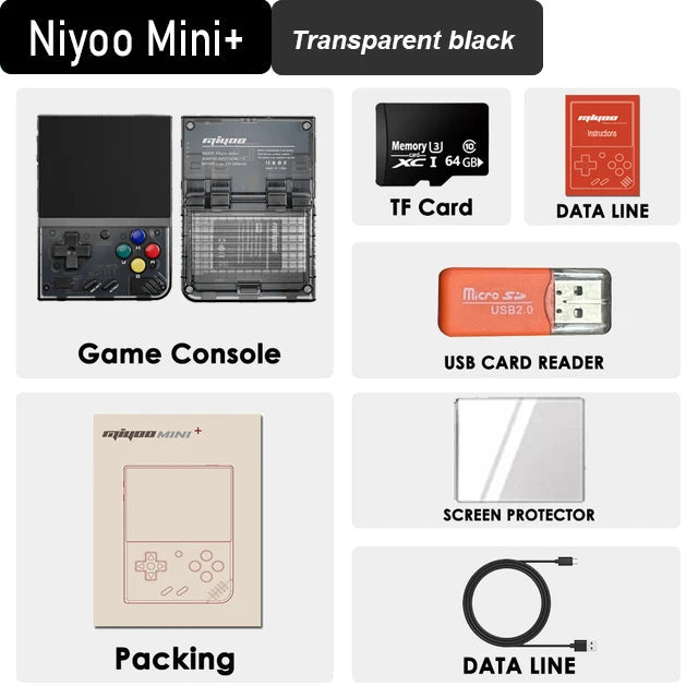 MIYOO Mini Plus Portable Retro Handheld Game Console 3.5-inch IPS HD Screen Children's Gift Linux System Classic Gaming Emulator - Slobuy