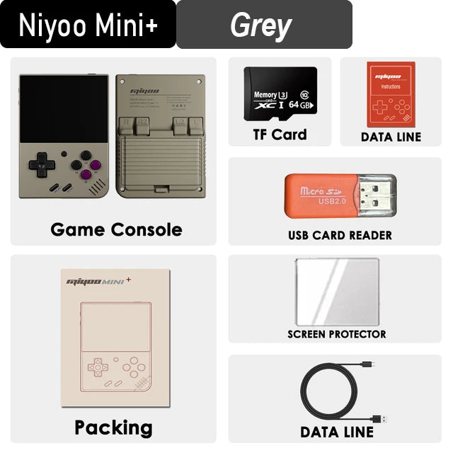 MIYOO Mini Plus Portable Retro Handheld Game Console 3.5-inch IPS HD Screen Children's Gift Linux System Classic Gaming Emulator - Slobuy