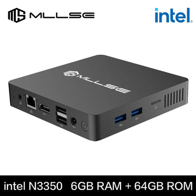 MLLSE M2 Mini PC Intel Celeron N3350 CPU 6G RAM 64G ROM USB3.0 Win10 WiFi Bluetooth 4.2 Desktop Portable Computer - Slobuy