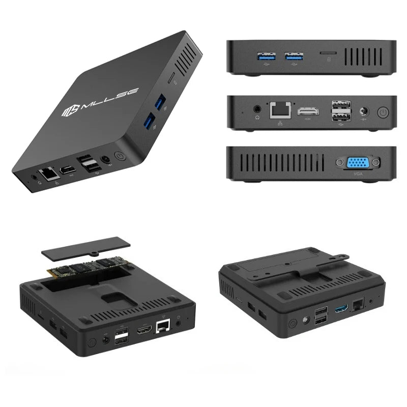 MLLSE M2 Mini PC Intel Celeron N3350 CPU 6G RAM 64G ROM USB3.0 Win10 WiFi Bluetooth 4.2 Desktop Portable Computer - Slobuy