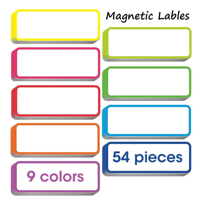 MOHAMM-Magnetic Dry Erase Name Tag Label, Reusable Plate Sticker, Whiteboards Locker, Fridge, School, Office, Home, 54 Pcs - Slobuy