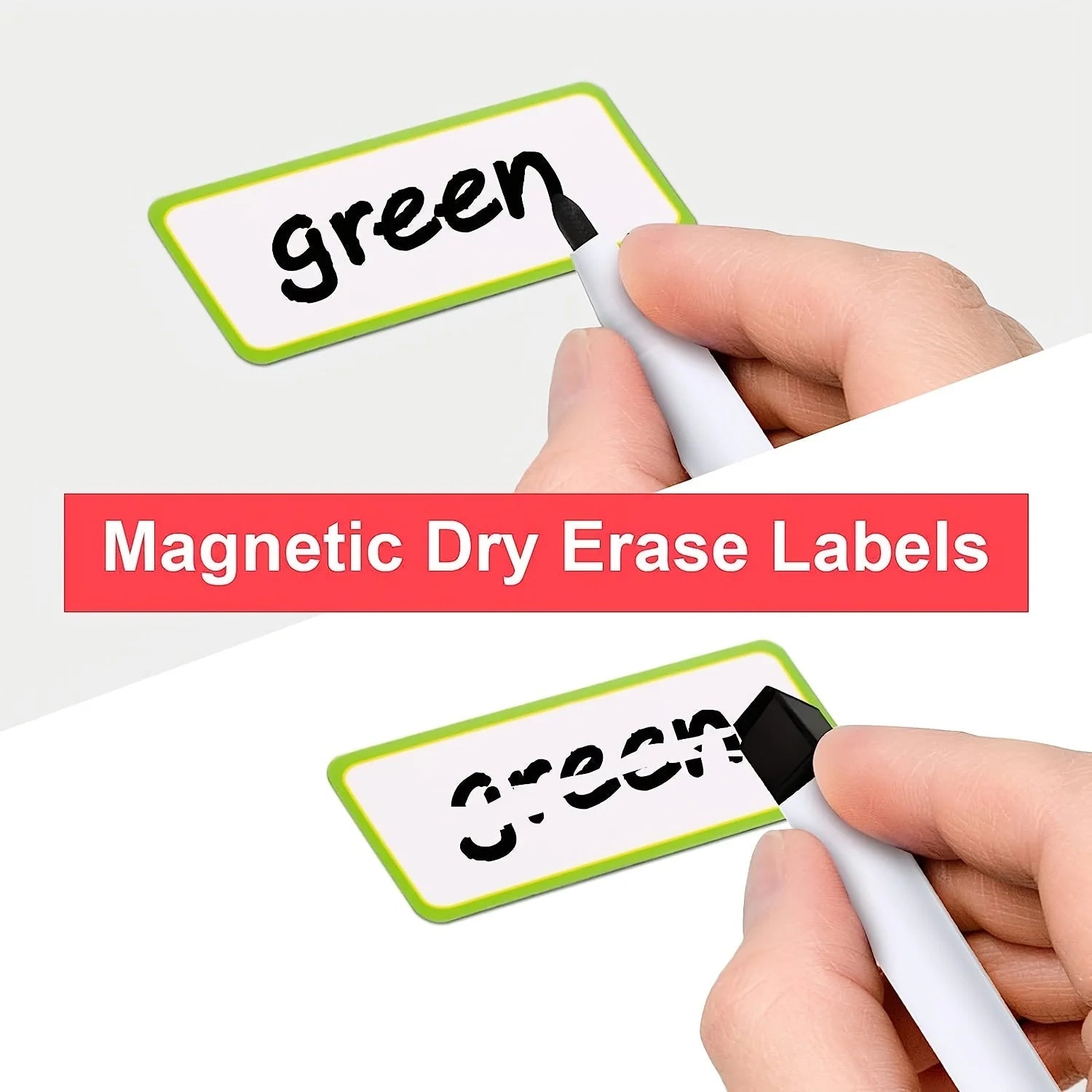 MOHAMM-Magnetic Dry Erase Name Tag Label, Reusable Plate Sticker, Whiteboards Locker, Fridge, School, Office, Home, 54 Pcs - Slobuy