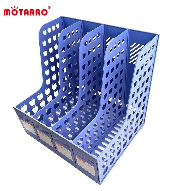 MOTARRO Magazine Container PP Material 4-section Magazine Holder Frame Assembly Desk Organizer Storage for Schools and Offices - Slobuy