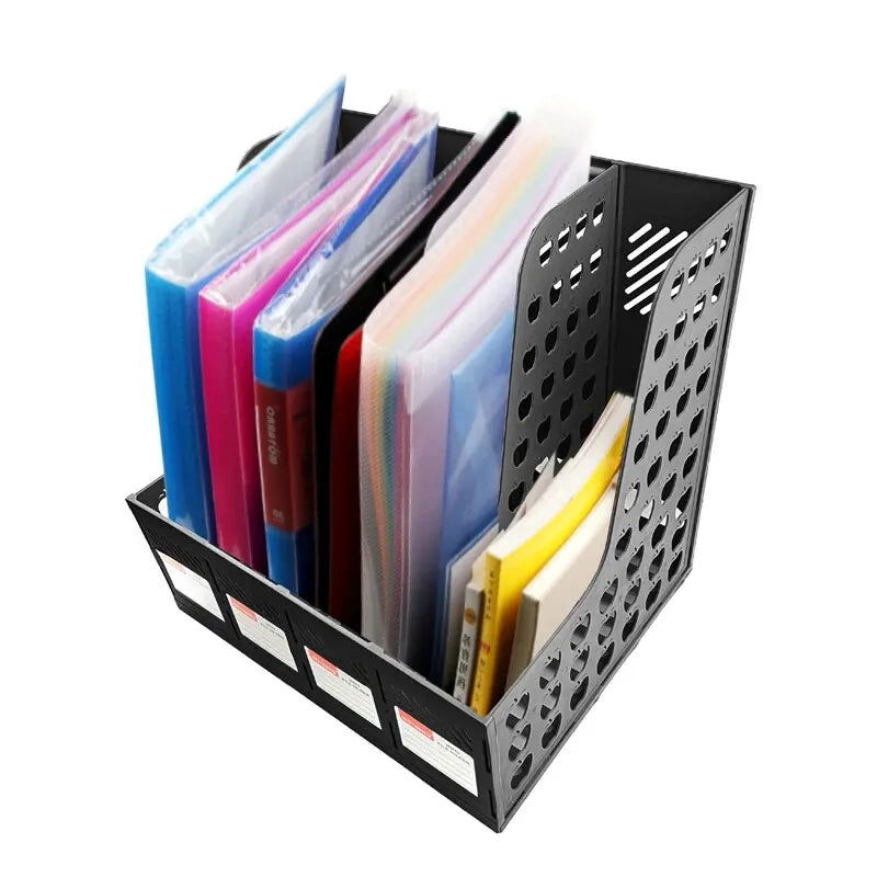 MOTARRO Magazine Container PP Material 4-section Magazine Holder Frame Assembly Desk Organizer Storage for Schools and Offices - Slobuy