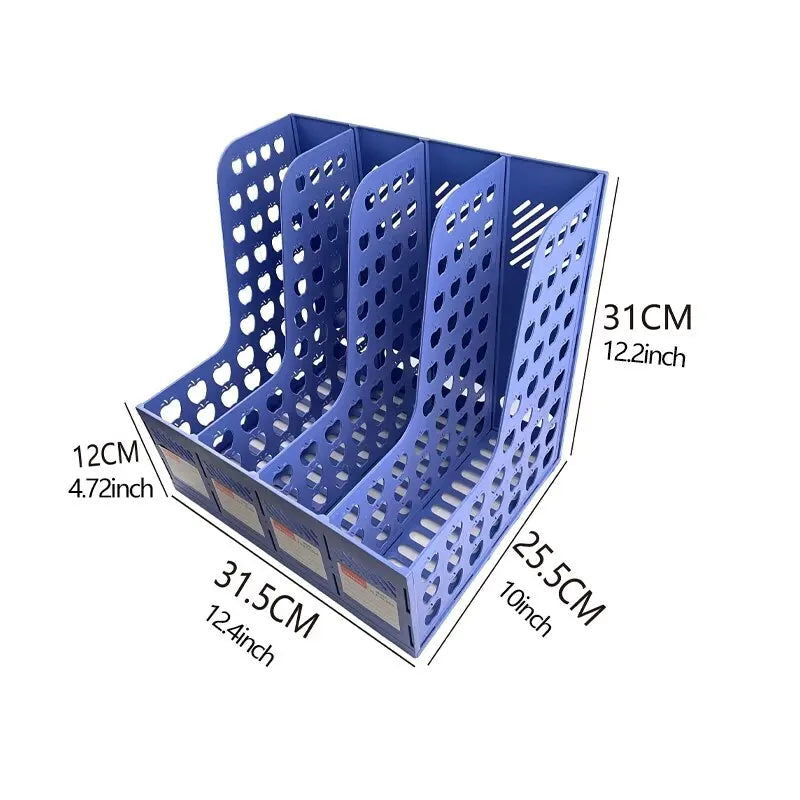 MOTARRO Magazine Container PP Material 4-section Magazine Holder Frame Assembly Desk Organizer Storage for Schools and Offices - Slobuy