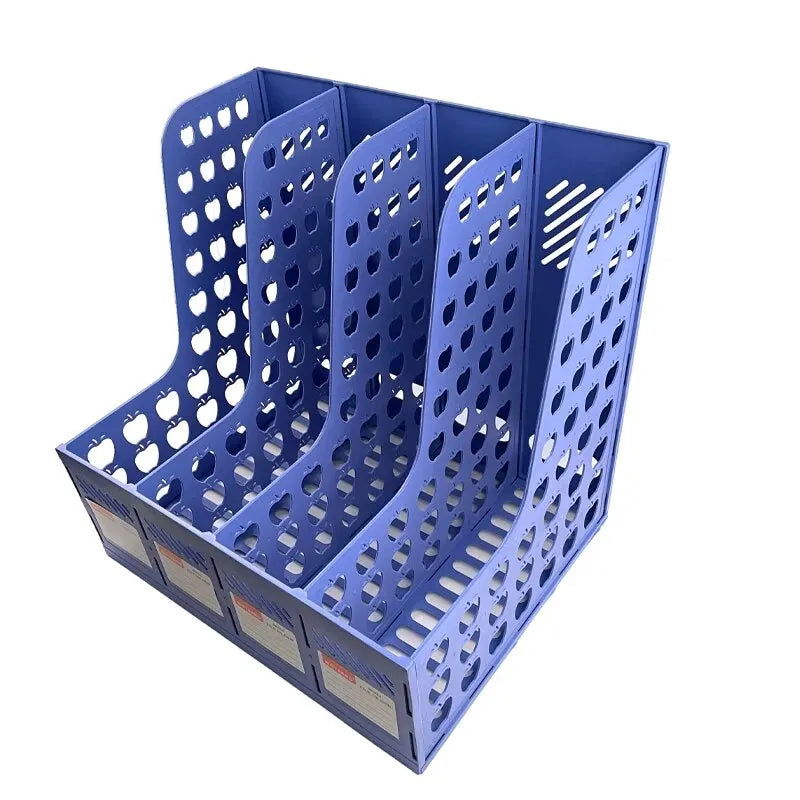 MOTARRO Magazine Container PP Material 4-section Magazine Holder Frame Assembly Desk Organizer Storage for Schools and Offices - Slobuy