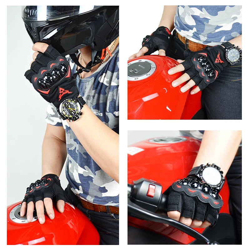 MOTOCENTRIC Summer Motorcycle Gloves Half Finger Breathable Motorcyclist Gloves ATV MTB Cycling Gloves Anti-fall Palm Guard Moto - Slobuy