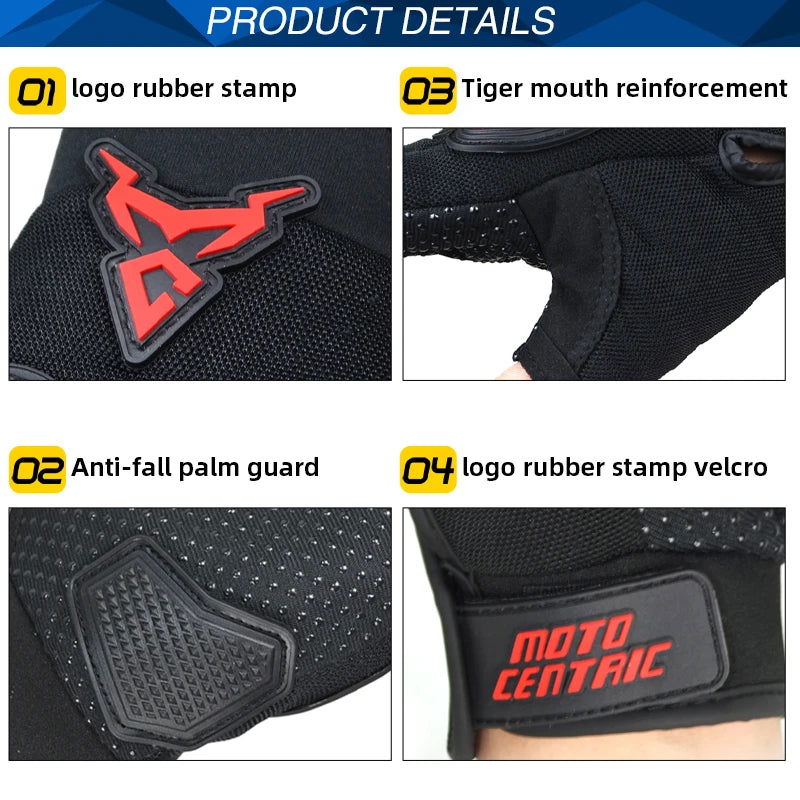 MOTOCENTRIC Summer Motorcycle Gloves Half Finger Breathable Motorcyclist Gloves ATV MTB Cycling Gloves Anti-fall Palm Guard Moto - Slobuy