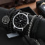 MSCXDK Brand 5pcs Black Quartz Watches Bracelet Men Business Casual Round Watch Life Tree PU Leather Bracelets Sets - Slobuy