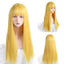 MSIWIGS Women's Synthetic Cosplay Lolita Wigs With Cut Bang Blue Pink Blonde Red Long Straight Hair For Party Lady Girl - Slobuy
