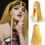 MSIWIGS Women's Synthetic Cosplay Lolita Wigs With Cut Bang Blue Pink Blonde Red Long Straight Hair For Party Lady Girl - Slobuy