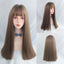 MSIWIGS Women's Synthetic Cosplay Lolita Wigs With Cut Bang Blue Pink Blonde Red Long Straight Hair For Party Lady Girl - Slobuy
