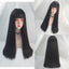 MSIWIGS Women's Synthetic Cosplay Lolita Wigs With Cut Bang Blue Pink Blonde Red Long Straight Hair For Party Lady Girl - Slobuy