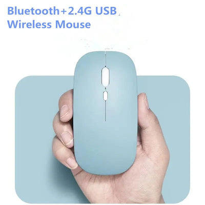 Macaron Rechargeable Wireless Bluetooth Mouse 2.4G USB Mice For Android Windows Tablet Laptop Notebook PC For IPAD Mobile - Slobuy