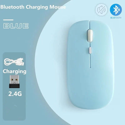 Macaron Rechargeable Wireless Bluetooth Mouse 2.4G USB Mice For Android Windows Tablet Laptop Notebook PC For IPAD Mobile - Slobuy