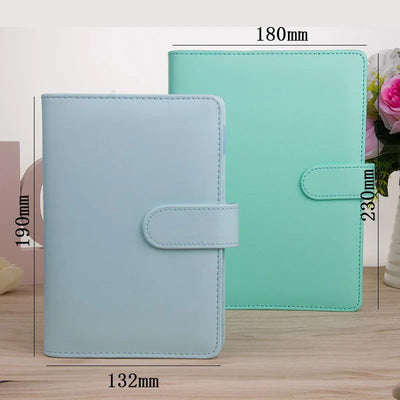 Macaroon Color A6/A5 PU Leather DIY Binder Notebook Cover Diary Agenda Planner Paper Cover School Stationery - Slobuy