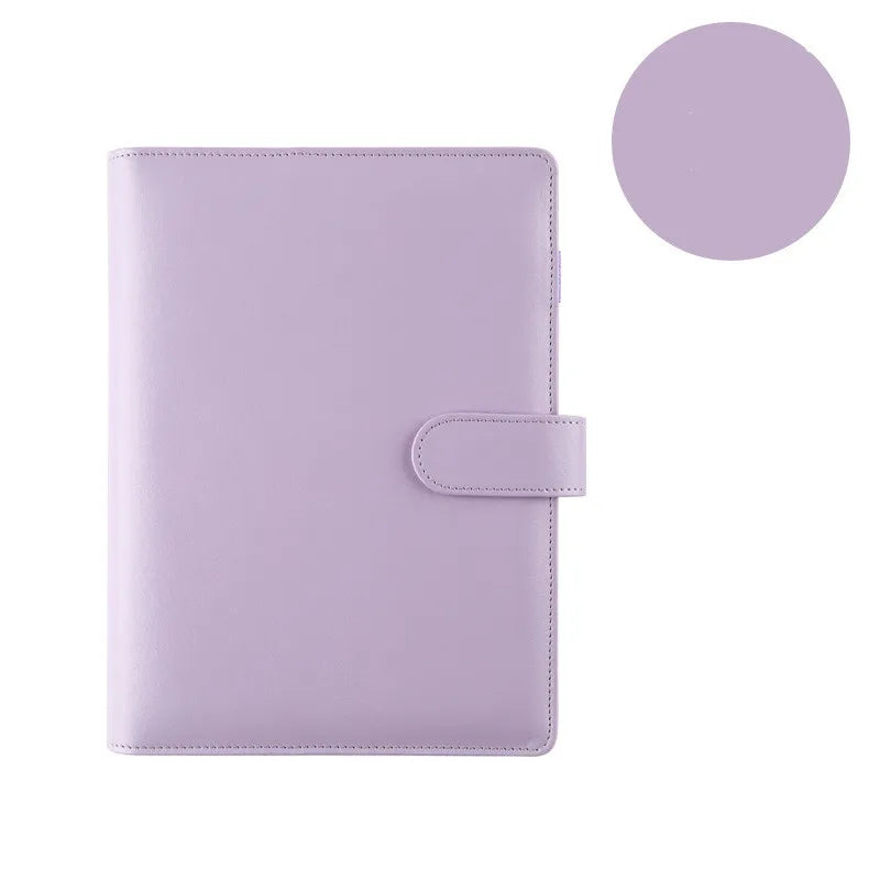Macaroon Color A6/A5 PU Leather DIY Binder Notebook Cover Diary Agenda Planner Paper Cover School Stationery - Slobuy