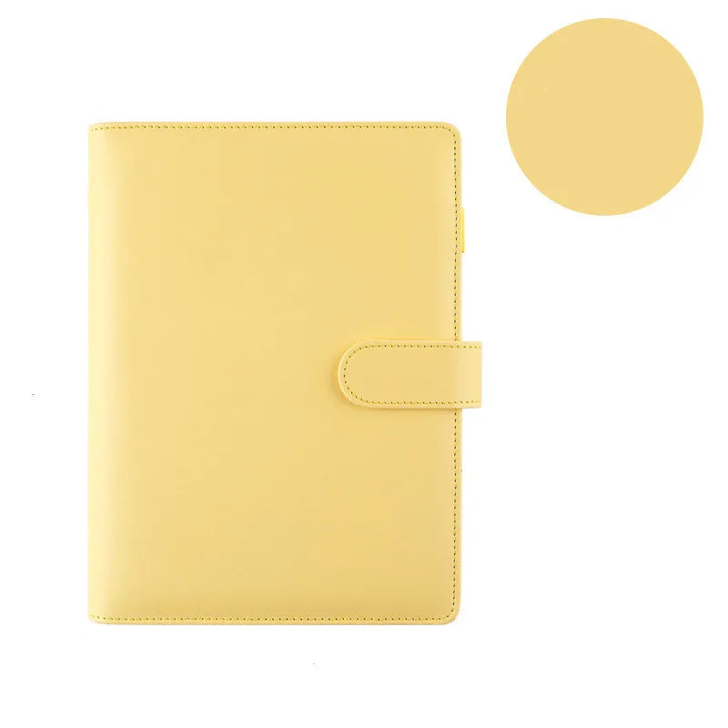 Macaroon Color A6/A5 PU Leather DIY Binder Notebook Cover Diary Agenda Planner Paper Cover School Stationery - Slobuy