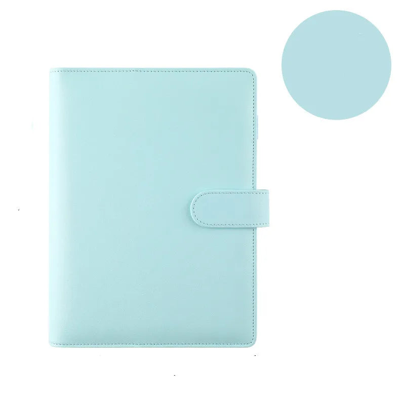 Macaroon Color A6/A5 PU Leather DIY Binder Notebook Cover Diary Agenda Planner Paper Cover School Stationery - Slobuy
