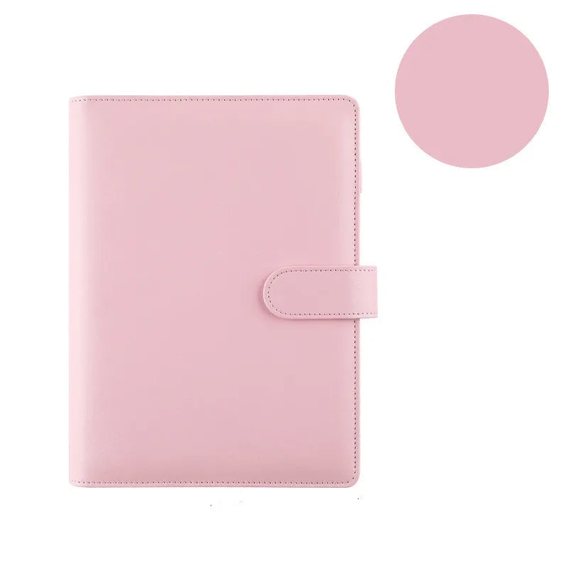 Macaroon Color A6/A5 PU Leather DIY Binder Notebook Cover Diary Agenda Planner Paper Cover School Stationery - Slobuy