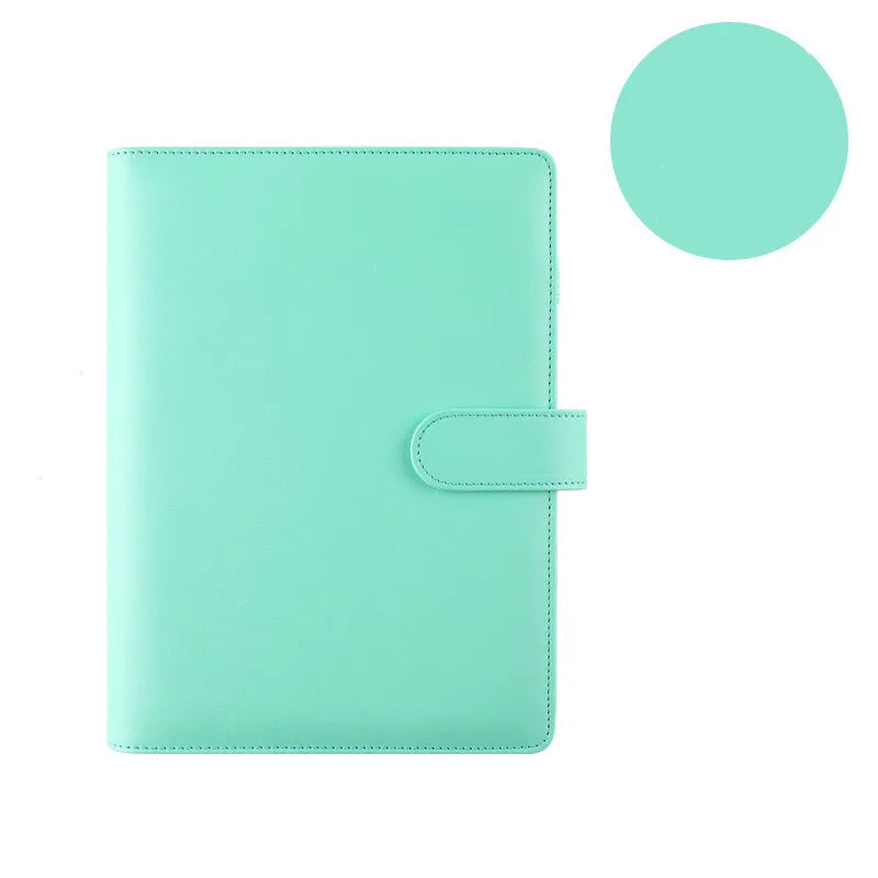 Macaroon Color A6/A5 PU Leather DIY Binder Notebook Cover Diary Agenda Planner Paper Cover School Stationery - Slobuy