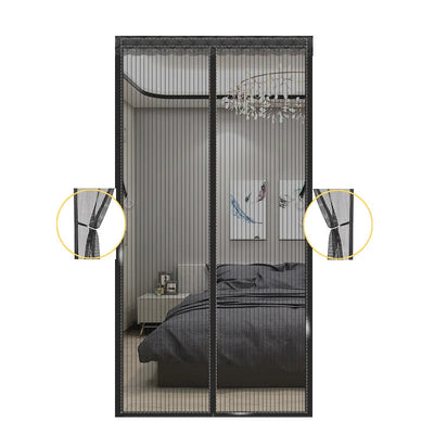 Magic Mesh Magnetic Screen Door Mesh Curtain Mosquito Net Bug Hands Free Partition Mute Striped Door Curtain Bedroom Ventilation - Slobuy