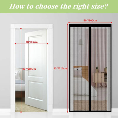 Magic Mesh Magnetic Screen Door Mesh Curtain Mosquito Net Bug Hands Free Partition Mute Striped Door Curtain Bedroom Ventilation - Slobuy