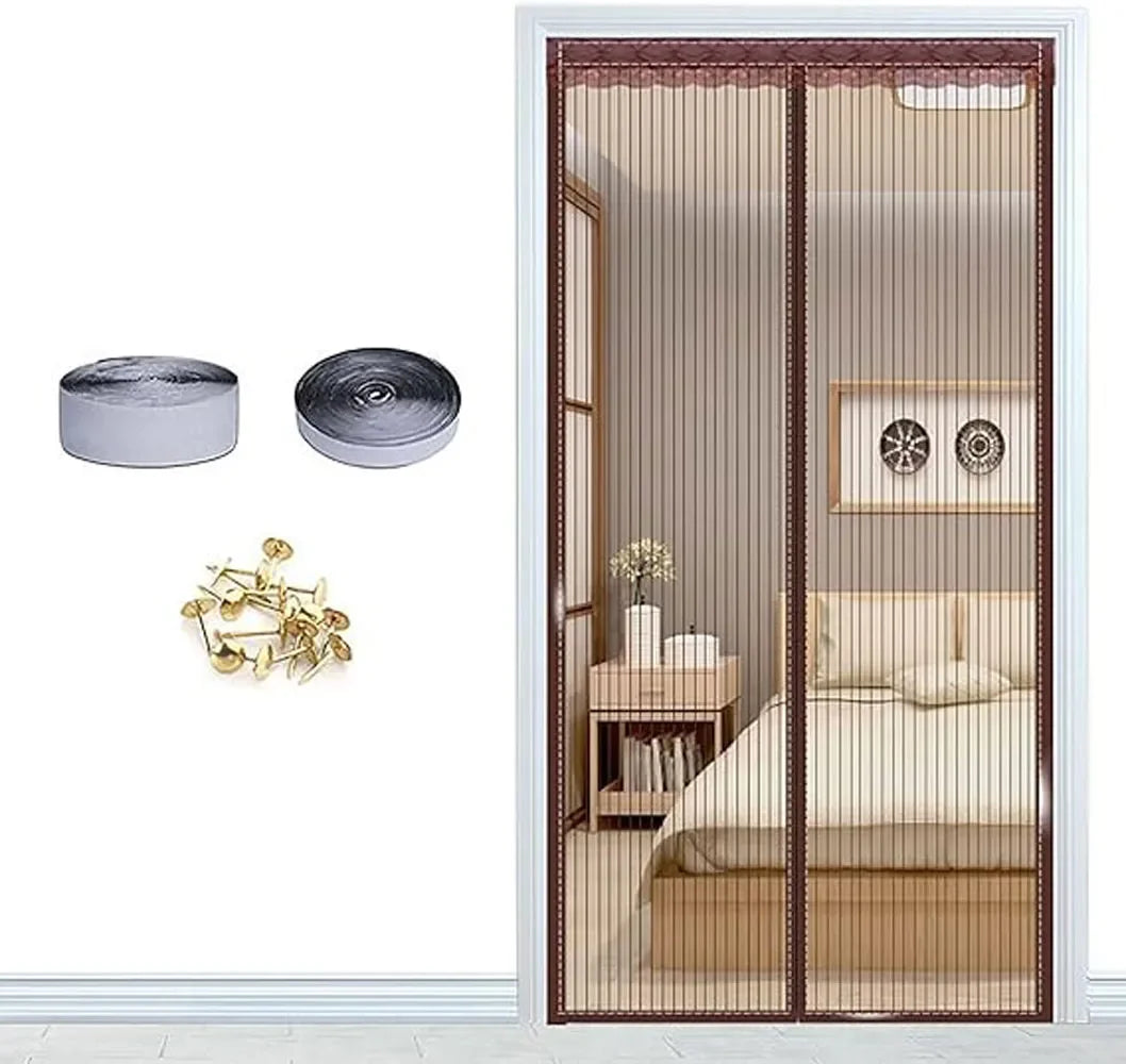 Magic Mesh Magnetic Screen Door Mesh Curtain Mosquito Net Bug Hands Free Partition Mute Striped Door Curtain Bedroom Ventilation - Slobuy