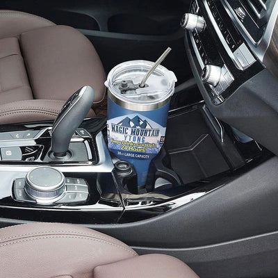Magic Stainless Steel Freeze Thermos Cup with Straw Ice Coffee Drink Vacuum Insulated Bottle Car Travel Outdoor Mountain Cup - Slobuy