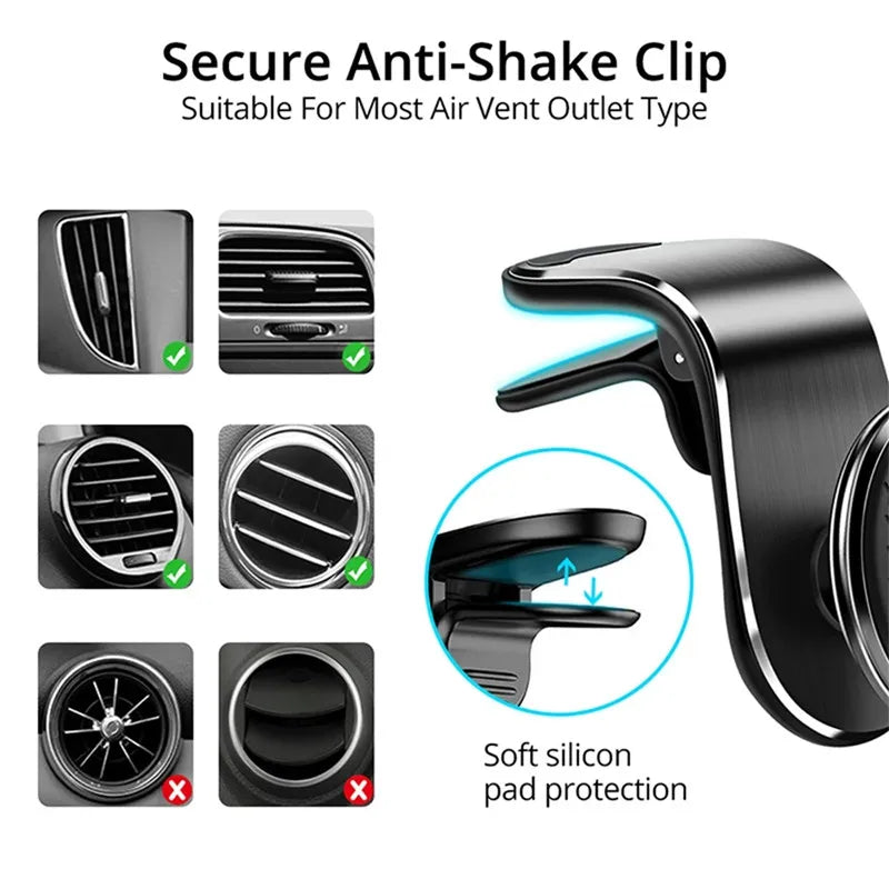 Magnetic Car Phone Holder Stand Air Vent Magnet Car Mount GPS Smartphone Mobile Support In Car Bracket for iPhone Samsung Xiaomi - Slobuy