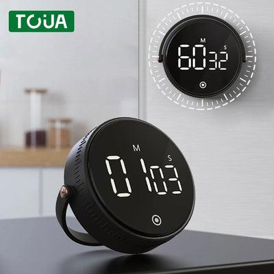 Magnetic Kitchen Timer LED Digital Timer Manual Countdown Timer Alarm Clock Cooking Shower Study Fitness Stopwatch Time Master - Slobuy