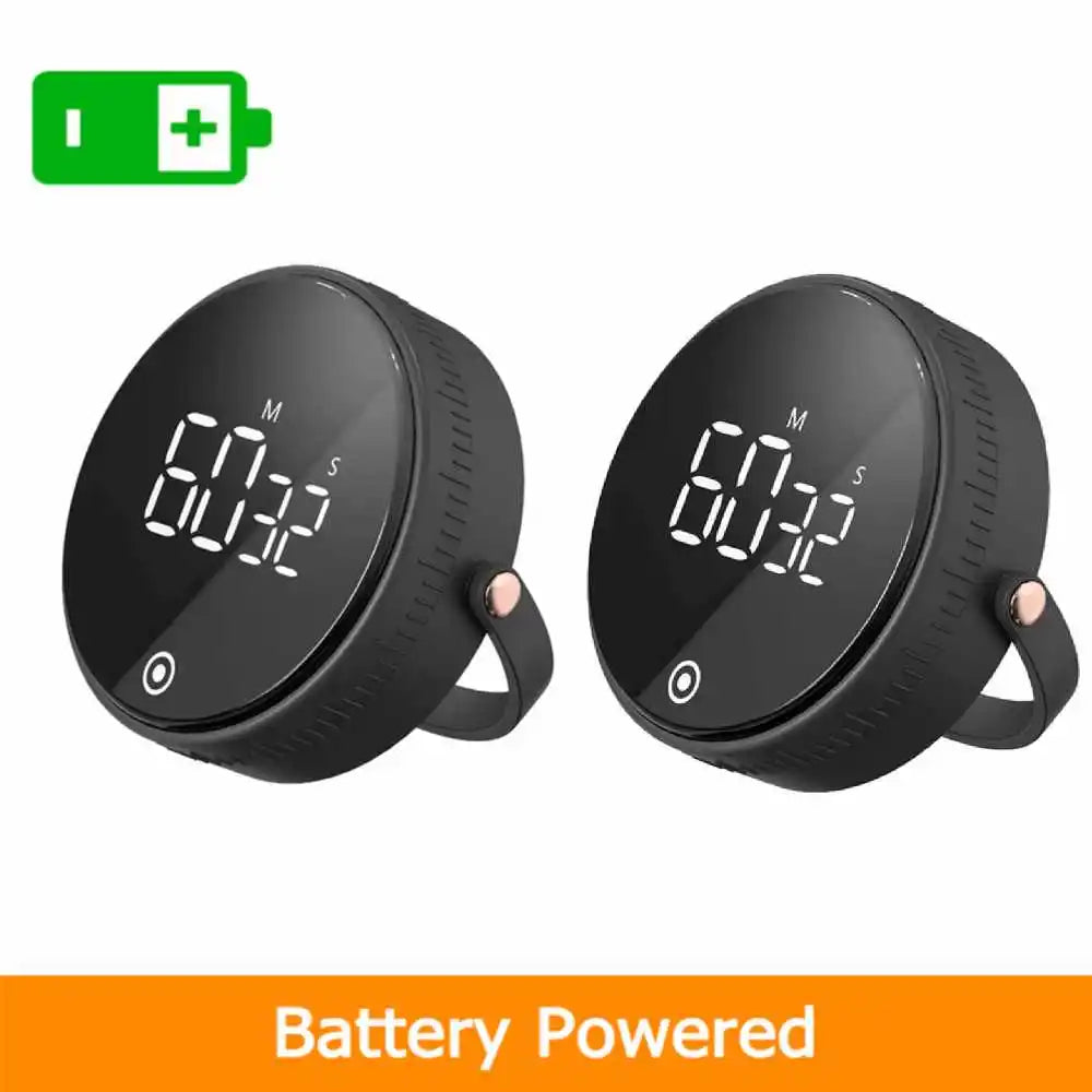 Magnetic Kitchen Timer LED Digital Timer Manual Countdown Timer Alarm Clock Cooking Shower Study Fitness Stopwatch Time Master - Slobuy