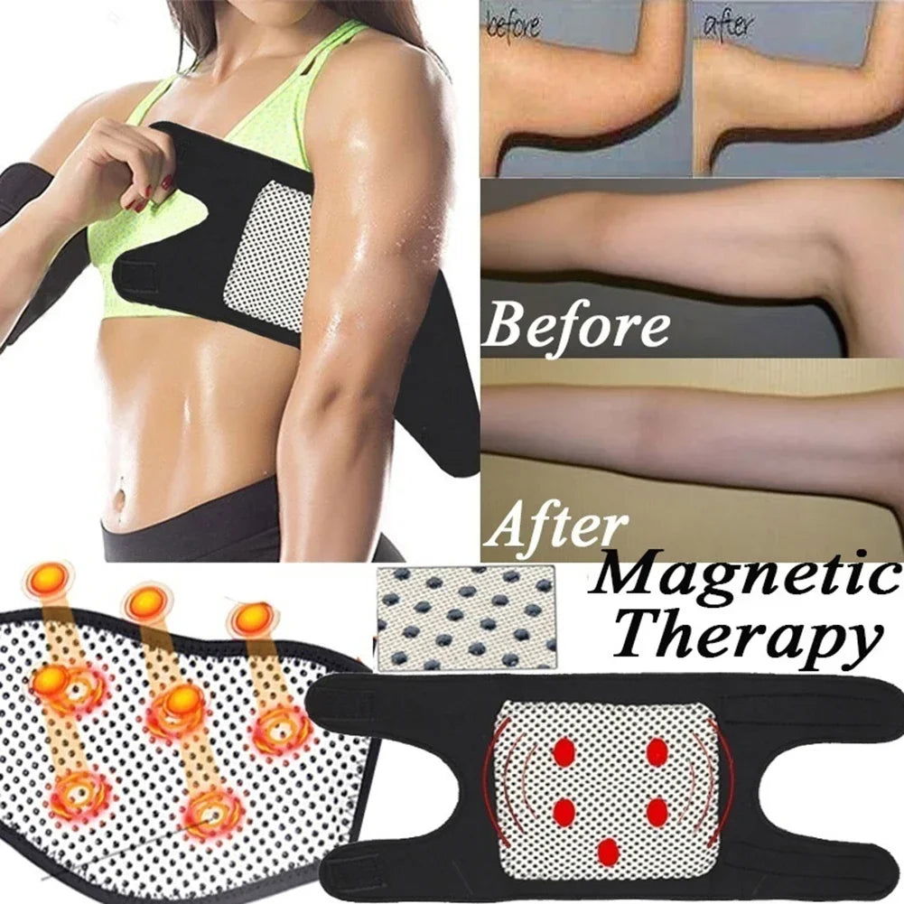 Magnetic Therapy Self-Heating Arm Elbow Brace Support Belt Tourmaline Pain Relief Slimming Weight Loss Strap Bandage Arm Care - Slobuy
